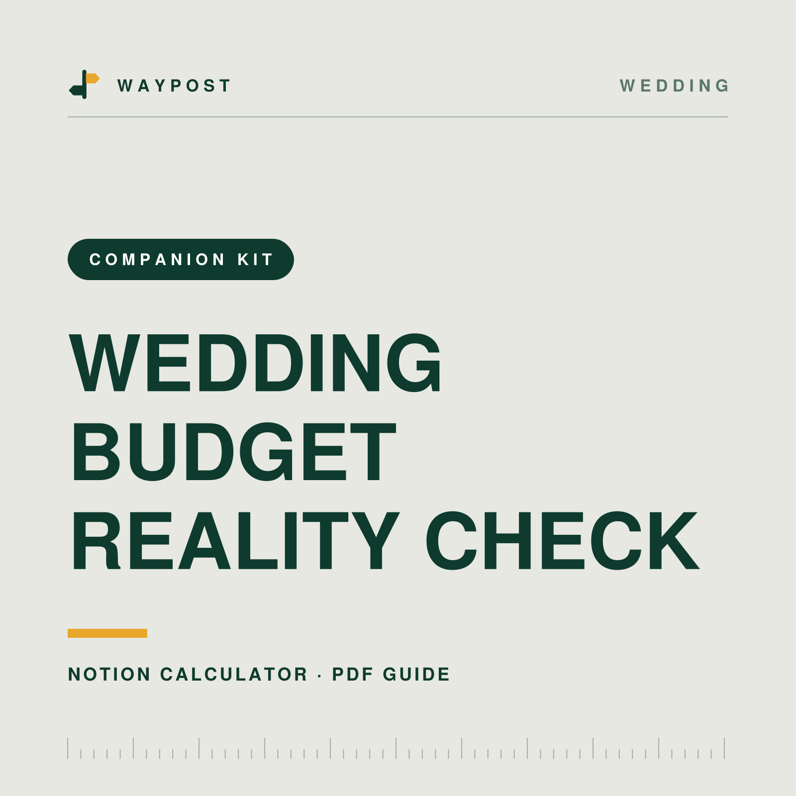 Wedding Budget Reality Check — Notion system and PDF field guide by Waypost
